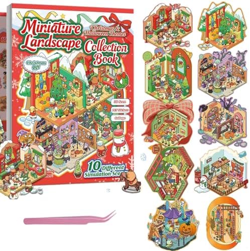 10 Sets 3D Sticker Scene Collection Book for Kids Adult