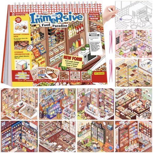 10 Sets Big Size DIY 3D Scene Sticker Book Therapy Scenes Stickers Books