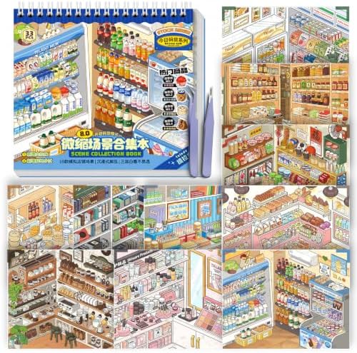 10 Sets Big Size Shelves 3D Sticker Scene Book for Adults and Kid