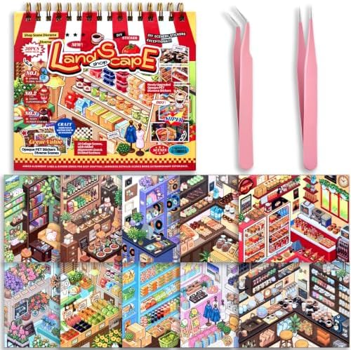 10 Sets DIY 3D Sticker Scene Book for Kids Adults Cozy Room Sticker Therapy