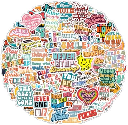 100 Pack Motivational Stickers, Positive Inspirational Decals