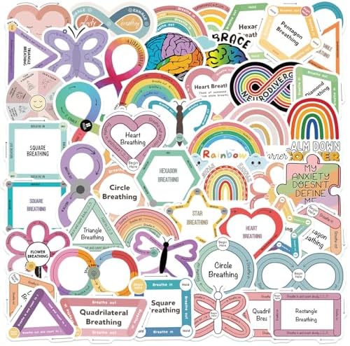 100 Pcs Calming Breathing Exercise Stickers