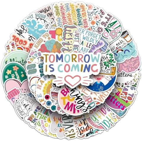 100 Pcs Mental Health Stickers, Positive Affirmation Vinyl Stickers Bulk for