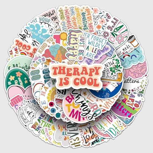 100 Pcs Positive Mental Health Stickers, Self-Care Inspirational Decals for