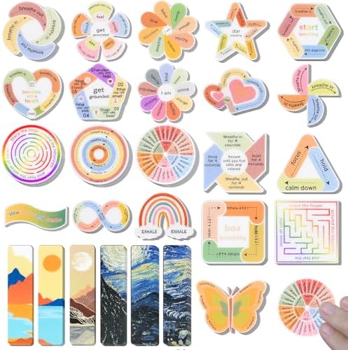 102 Pieces Sensory Stickers for Calm, 2 Texture Styles