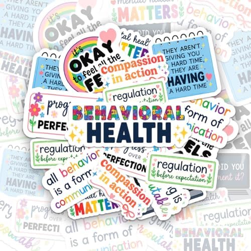 10Pcs Behavioral Health Stickers, Mental Health Stickers Pack