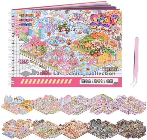 10Pcs Big Size 3D Sticker Scenes Book Scene Stickers