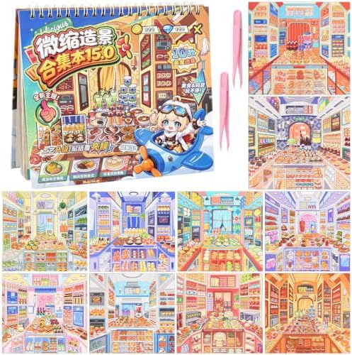 10Pcs Big Size 3D Stickers Scene Book Food Scenes Sticker