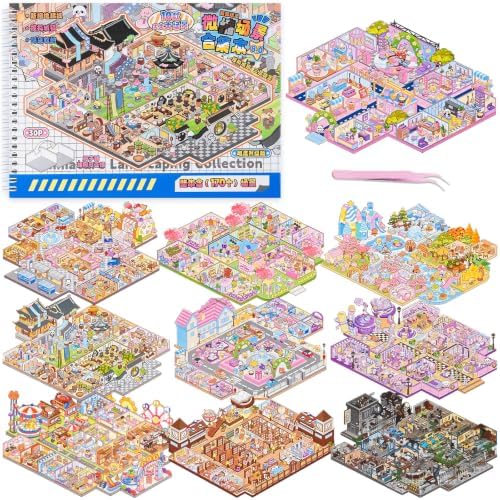 10PCS Big Size Stickers Scene Books Scenes Sticker Book