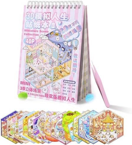 20 in 1 DIY 3D Scene Sticker Book for Adults
