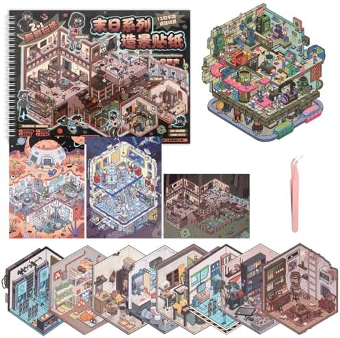 20 Sets 3D Sticker Scene Book for Adults & Kids