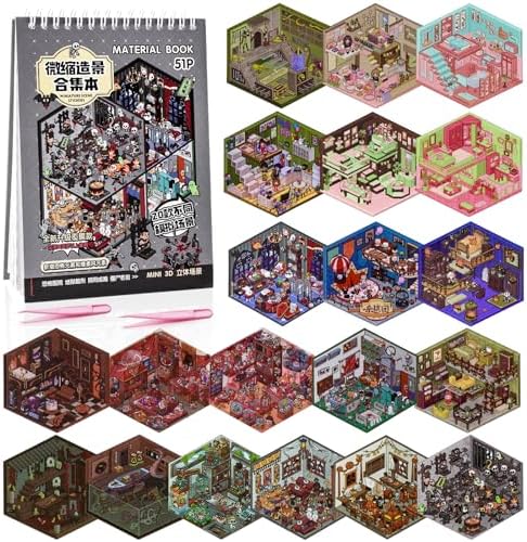 20 Sets 3D Sticker Scene, Make Your Own Sticker Scene Book