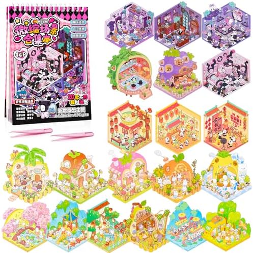 20 Sets 3D Sticker Scenes, Make Your Own 3D House Stickers Therapy