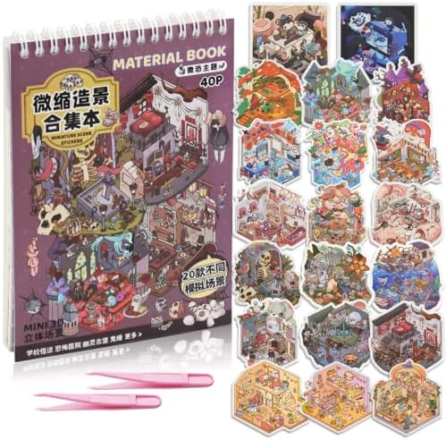 20 Sets DIY 3D Sticker Scene Book 3D House Stickers Therapy