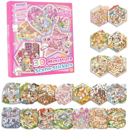 20 Sets Reusable 3D Sticker Scene Book