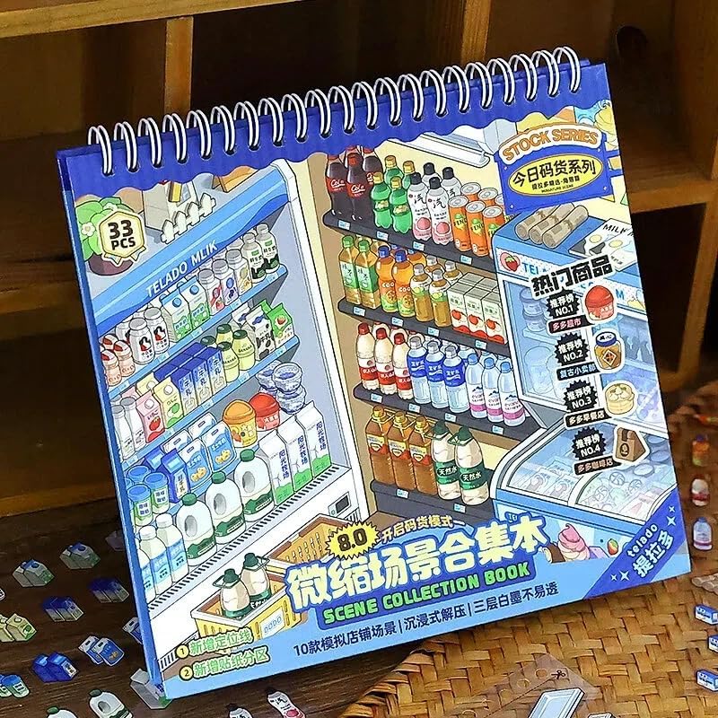 2026 New 3D Stickers Scene, 10 Sets Store House Room Restock Themed DIY