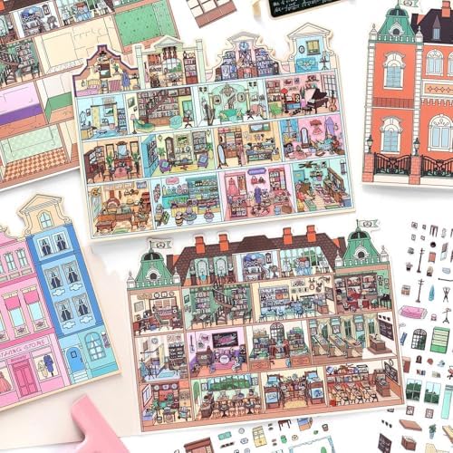 2026 New 3D Stickers Scene, 2 Large Sets DIY Room House Stickers for Candy