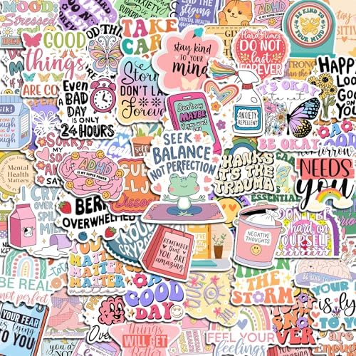 300 PCS Mental Health Stickers, Vinyl Therapy Stickers for Mental Health