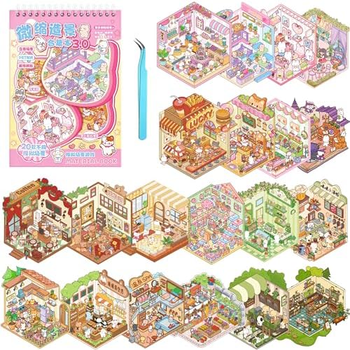 3D Miniature Scene Sticker Book for Children