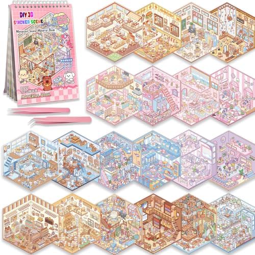 3D Sticker Scene Book for Adults