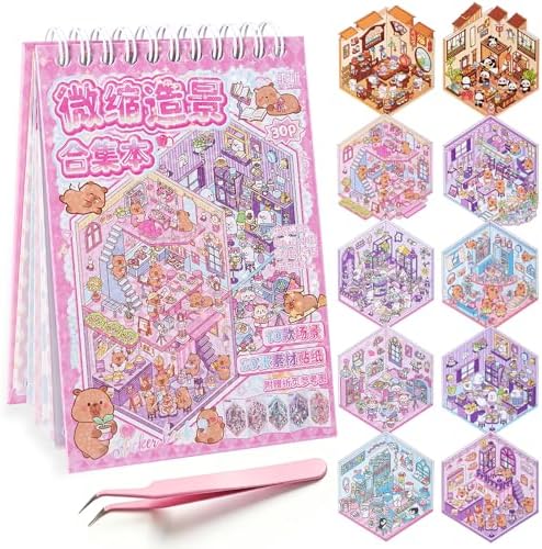 3D Sticker Scene Book Set for Adults