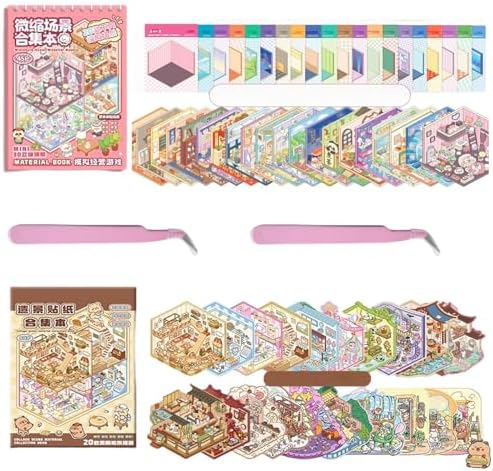 40 Sets DIY 3D Sticker Scene Collection Book for Kids Adults DIY 3D House