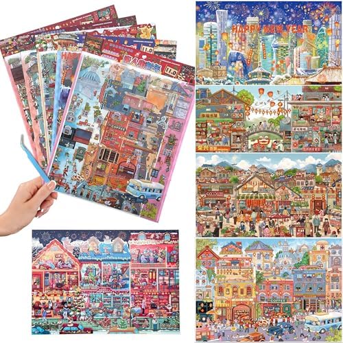 5 Sets 3D Diorama Scene Stickers for Adults