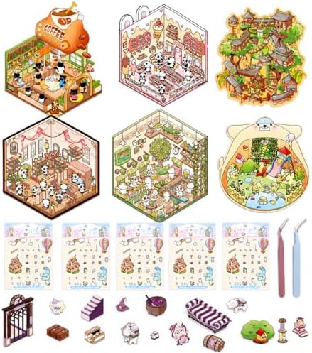 6 Sets DIY 3D Sticker Scenes for Kids & Adults