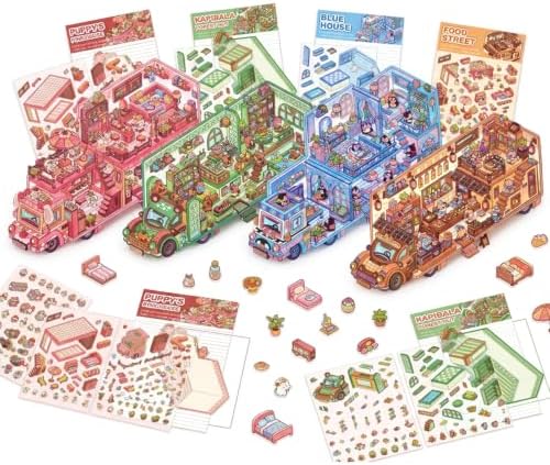 DIY 3D Sticker Scene Kit, Mini House Room Craft for Kids Adults