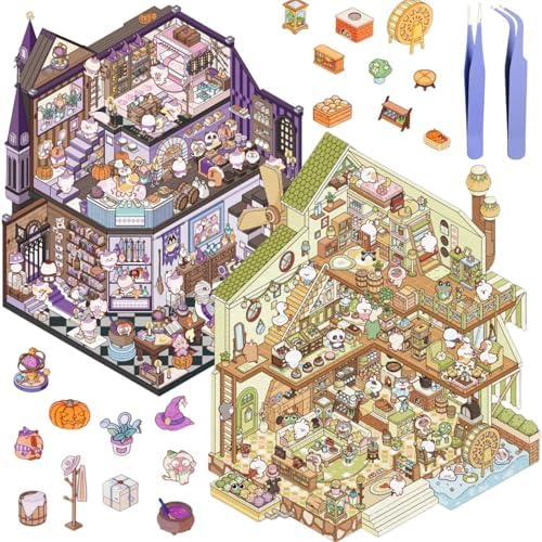 HFKPJRT Large 3D Therapy House Scene Stickers for Kids Adults