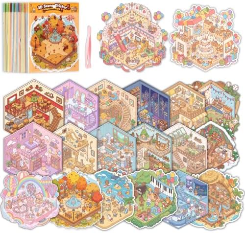 JOYIN 20Pcs 3D Stickers Scene Book for Kids