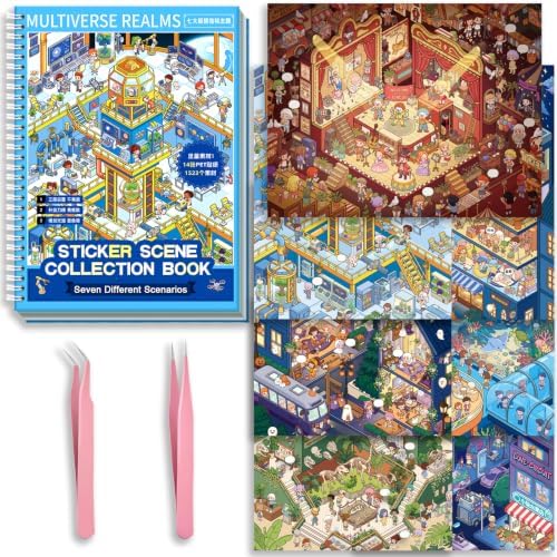 Large DIY 3D Sticker Scene Book for Kids Adults Cozy Room Sticker Therapy