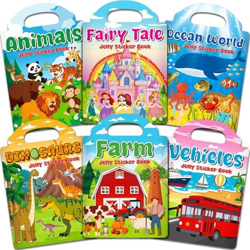 LYNKTOTS 6 Sets Reusable Sticker Books for Toddlers 2-4 Years