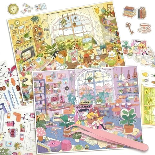 New 3D Sticker Scene, 2 Sets Large DIY Stickers for Music Studio and