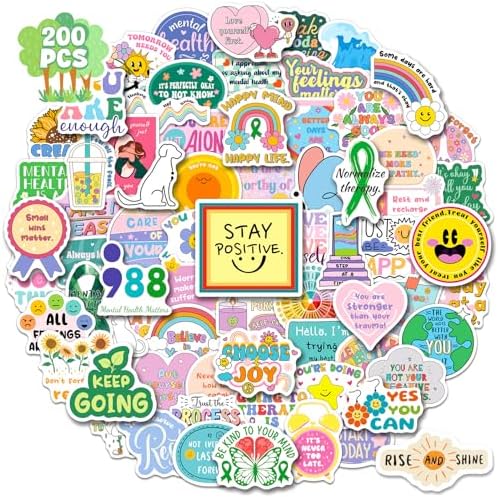 Rzaemuush 200PCS Mental Health Stickers for Kids Adults
