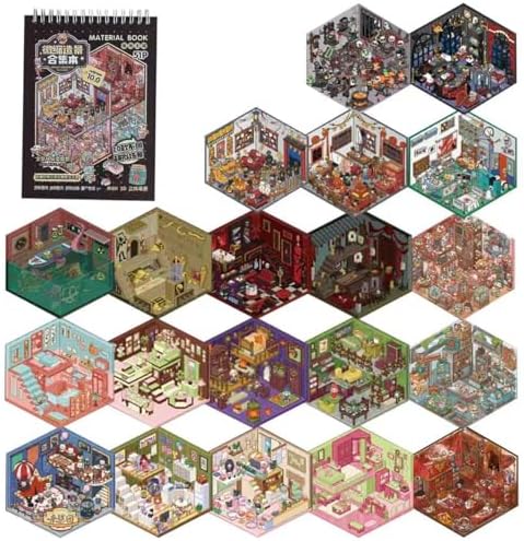 SZXYCZL Miniature Scene 20Sets DIY 3D Stickers Scene New Horror Adventure