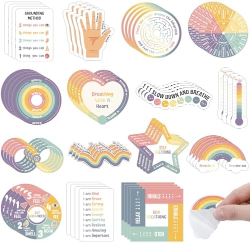 Tenceur 60 Pcs Anxiety Sensory Stickers Calming Stickers