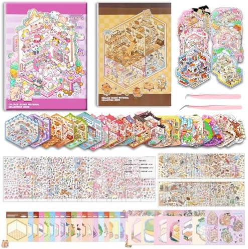 WEINSYT 3D Sticker Scene Book 2-Pack