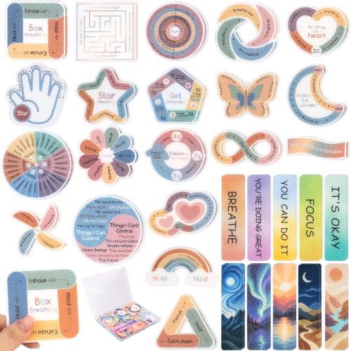 WNSIRVY 60 Pcs Sensory Stickers, 2 Textured Surfaces Calming Stickers