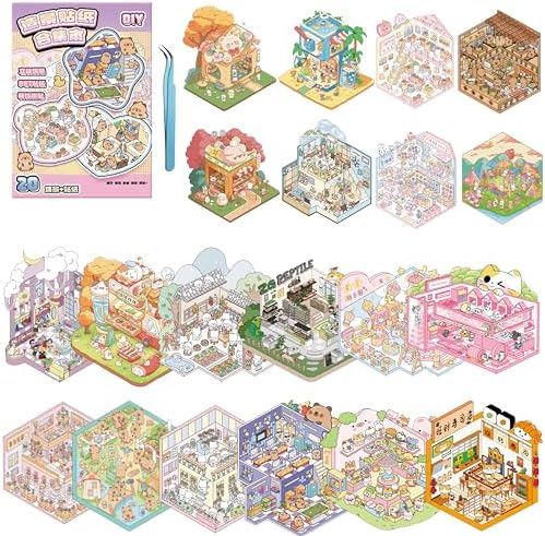 Yuanqichuanglian 20 Sets Scene Sticker for Children