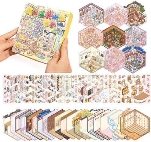 ZEEYI 20 Sets DIY House Sticker Therapy for Adult Make Your Own Fun Mini Room